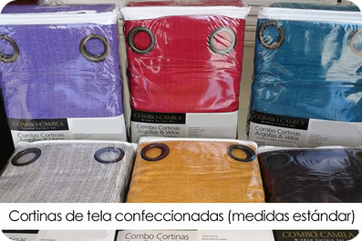 Cortinas de tela confeccionadas (medidas estándar) en Santiago Centro
