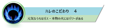 ガスがオススメ,F/1ゆらぎ,本物の火,ハレのオススメ