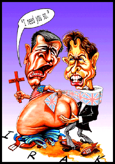 Bush und Blair im Irak.