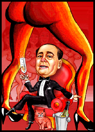 Berlusconi mit einer Dame.