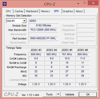 MicronチップSanMaxメモリに交換後のSPD情報