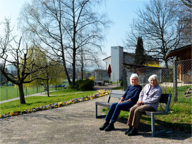 Der Garten im Grüneck: eine Wohltat für die Heimbewohner. Bild: Urs Weisskopf
