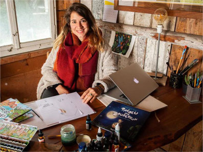 Celine Geser in ihrem Atelier. Foto: Seraina Boner