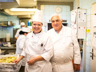 Rosengarten-Küchenchefin Priska Walker und Sternekoch Jacky Donatz. Bild: zvg
