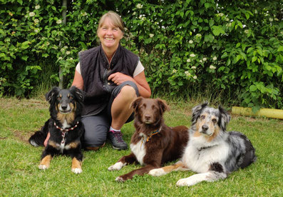 Sabine mit Indy, Aroona und Shawnee