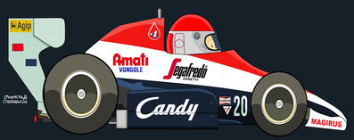 Pierluigi Martini by Muneta & Cerracín - Pierluigi Martini de Toleman Group Motorsport con su Toleman TG184 - Hart L4