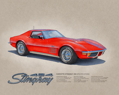 1958 Corvette drawing (16"X20")