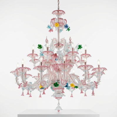 Lampadario di Murano carezzonico Modello Lady Rosalie