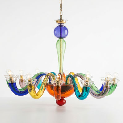 Lampadario di Murano Mondrian moderno multi colore