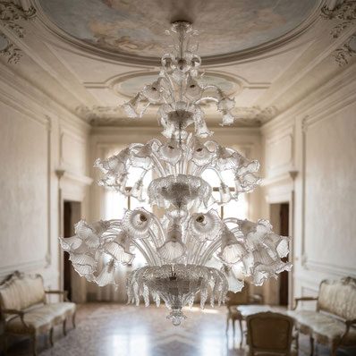 Lampadario Murano Monumentale Carezzonico cristallo
