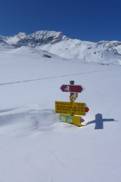 Schneeschuhwandern am Bernina Pass St. Moritz Engadin 