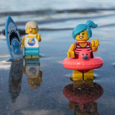 Legominifiguren, Badeurlaub, Rodenkirchen Rivera, Surfbrett, Schwimmreifen,