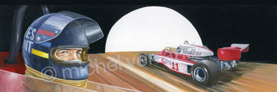 James Hunt - michel verrando - art automobile - peinture paint 