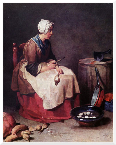 Gemälde von Jean-Baptiste Siméon Chardin - Die Rübenputzerin (ca. 1738)