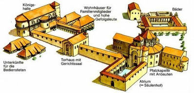 Aufbau der Kaiserpfalz in Aachen