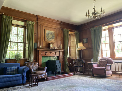 Der Salon in Chisholme House, Scottish Borders, UK, wo ich einige Male zu Gast war