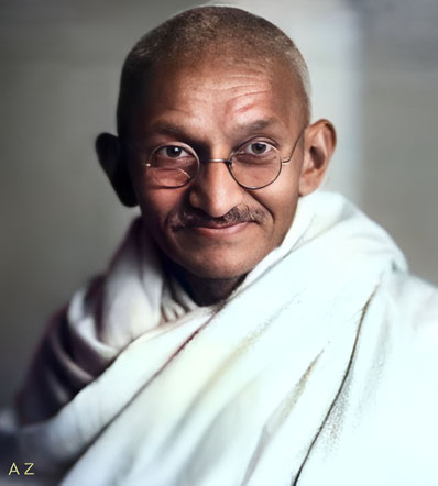 1930s : Mahatma Mohandas K. Gandhi. Image rendition by Anthony Zois.