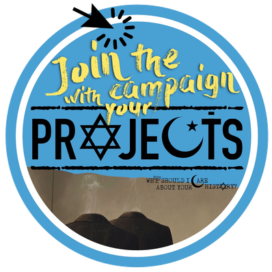Why should I care about your history? - Antisemitismus Kampagne | Logo, Davidstern, Halbmond 