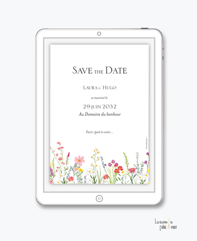 Save the date mariage numérique-Save the date mariage digital-Save the date numérique-pdf-Save the date mariage electronique -Save the date à envoyer par mail-réseaux sociaux-whatsapp-facebook-dégradé rose-branche de laurier-doré-feuille palmier