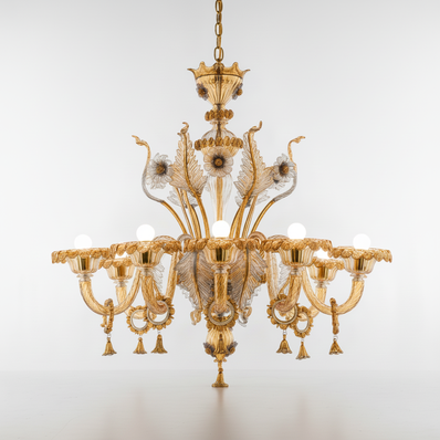 lampadario Murano Miss Veneziana ambra moca