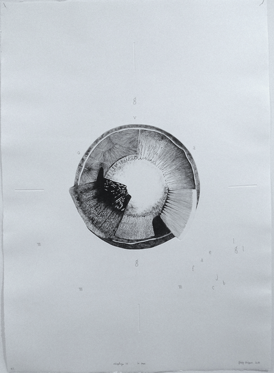 Ontoplogie VII, la focale, 2018, gravure, pointe sèche et crayon, 75 x 105
