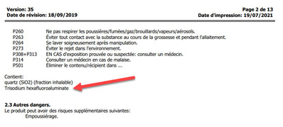 Mentions P dans une fiche de sécurité