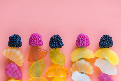 Fruchtgummi, Zucker, ungesund, Karies, pink, Früchte, Insulin