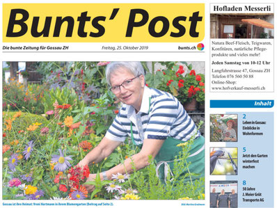 Gossau ist ihre Heimat: Vreni Hartmann in ihrem Blumengarten. Bild: Martina Gradmann