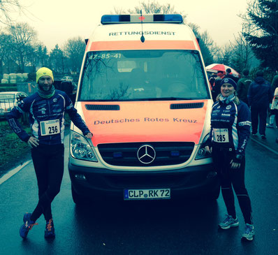 Das Fahrzeug des DRK musste zum Glück nur für's Foto herhalten.