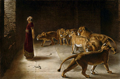Daniel in der Löwengrube, Briton Rivière (1840–1920), 1890 (Manchester Art Gallery).