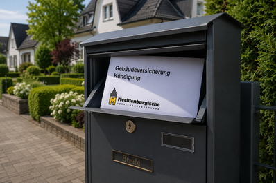 Kündigung der Gebäudeversicherung durch Mecklenburgische Versicherung im Briefkasten.