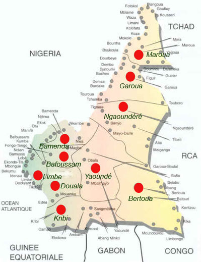 Carte des services et bureaux des douanes en 2020