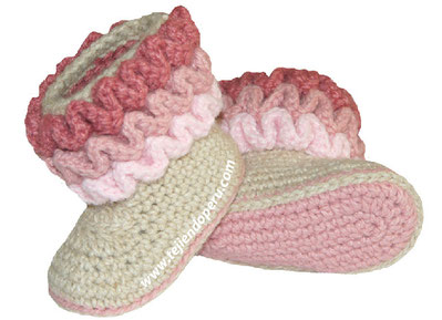 Tutorial: botitas con ondas para bebes (wiggle crochet baby booties free tutorial)