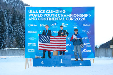 UIAA Ice Climbing Youth World ChampShips 2026 Podium U16 Lead Male