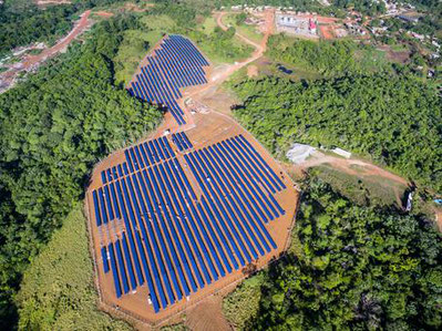 One of Voltalia's remote solar-diesel hybrid power plants - (c) Voltalia