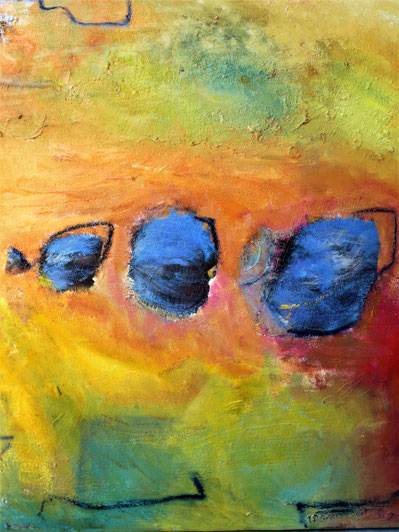 ohne Titel , Acryl , Ölpastell auf Leinwand , 70x80cm BNr.: 258