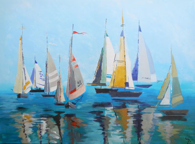 Galambos Rita - Regatta  Rita Galambos freischaffende Künstlerin Malerin Designerin Painter Designer Artist Vorarlberg Malerei