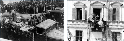 I funerali dei caduti della Righetta nella foto del 1945