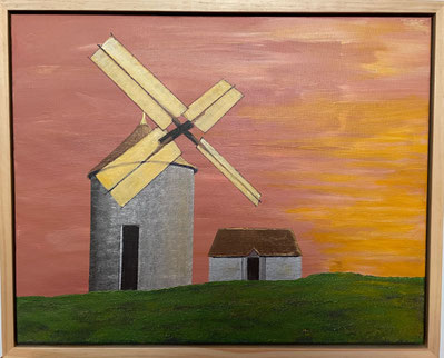 "Moulin a Vent" 55cm x 44cm Acrylic on canvas, pinewood frame $300 (excluding freight)