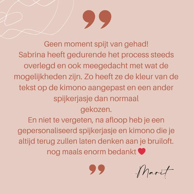 review tevreden bruid aim