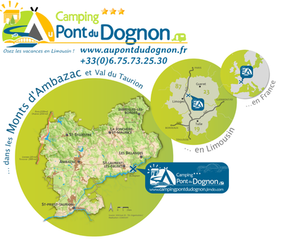 accès camping Au Pont du Dognon, Limoges, Limousin