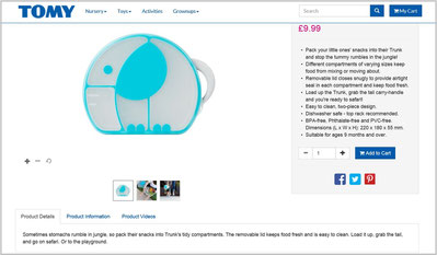Tomy UK sample web page