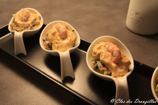 Verrine De Crabe Kamtchaka Langoustine Espuma Au Lait De Coco