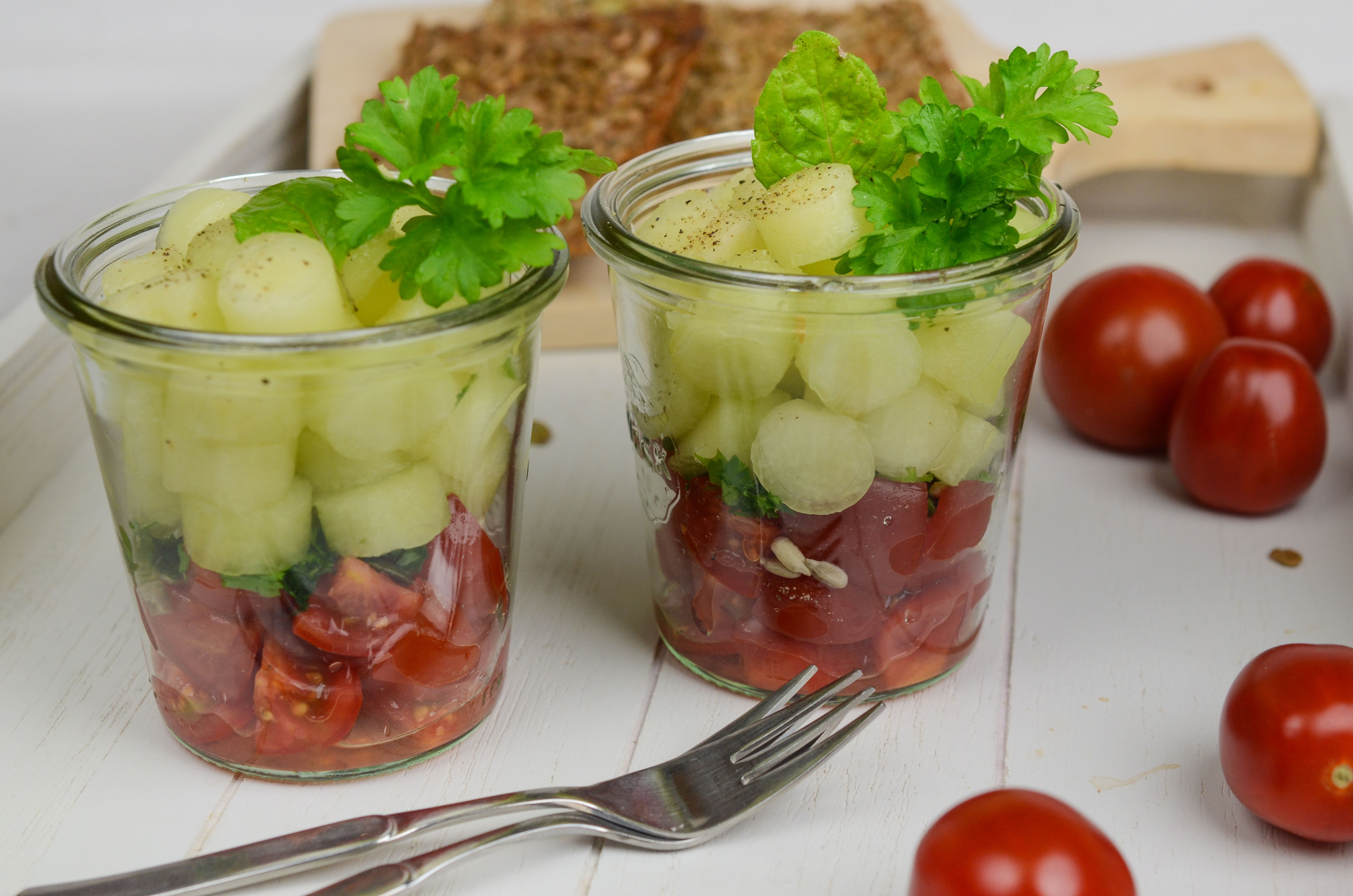 Galia Melone Cocktailtomaten Salat Praxis Dr. med. Klaus N. Hoffmann