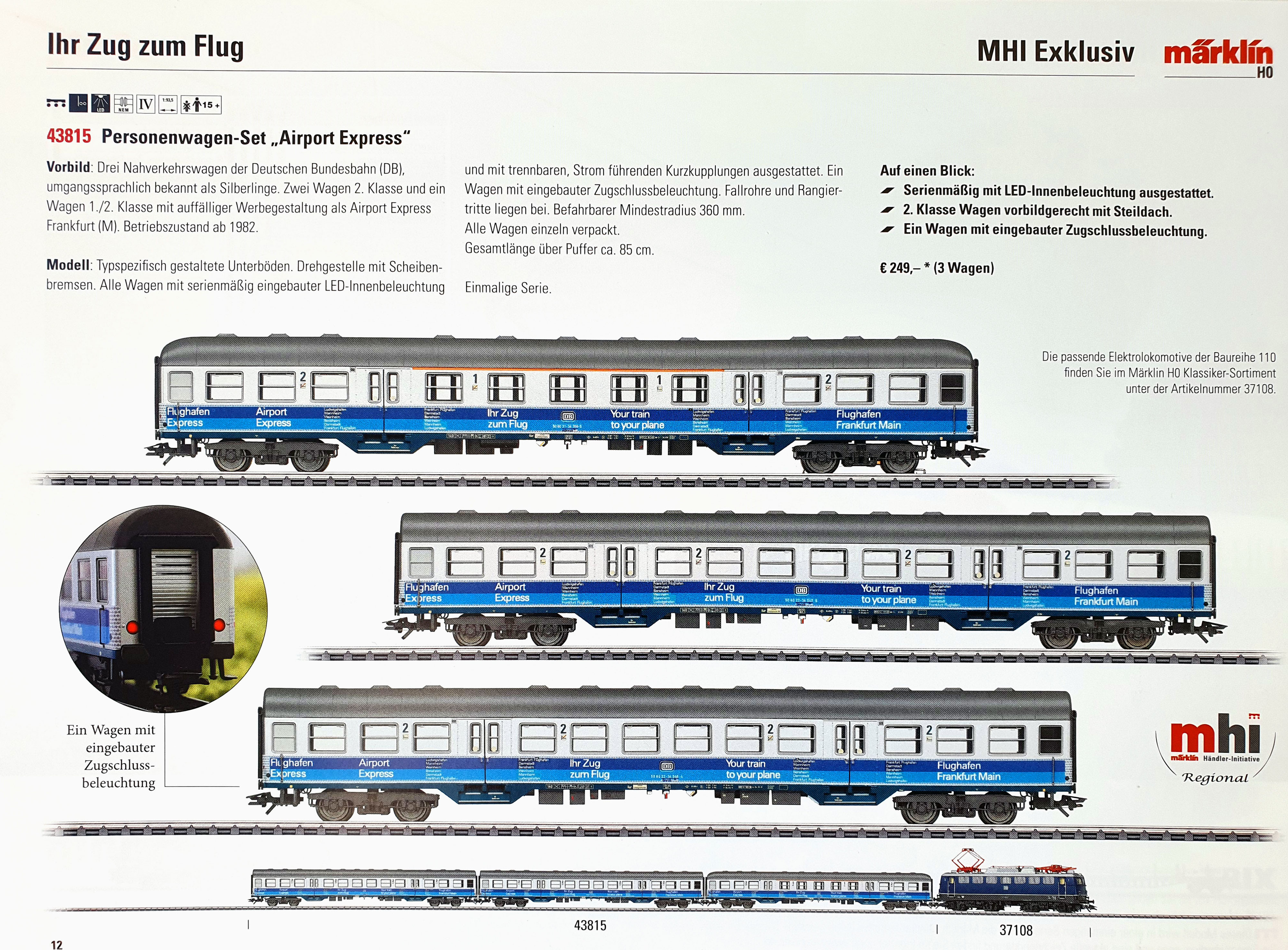 【欧州直輸入】Märklin メルクリン HO エアポートエクスプレス43815 欧州直輸入】Märklin メルクリン HO エアポートエクスプレス