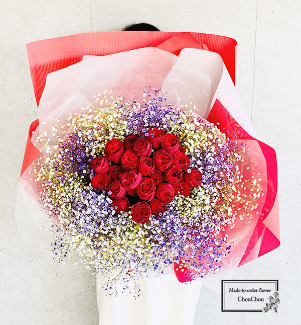 プロポーズ 赤薔薇とカラーのかすみ草の花束 Chouchou シュシュ オーナーブログ