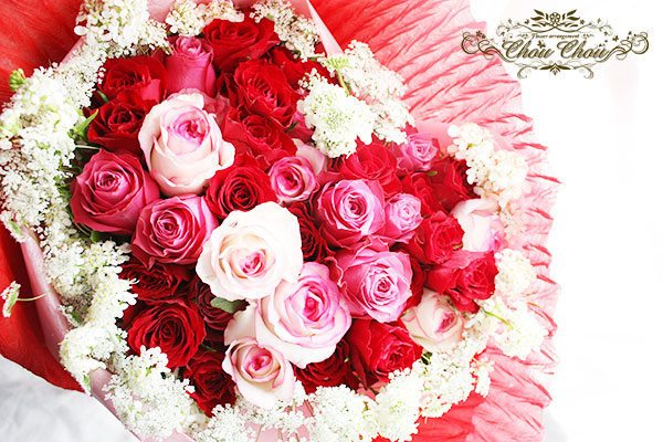 誕生日 ハートの花束 Order No オーダーフラワー Chouchou シュシュ プロポーズ 誕生日 スタンド花