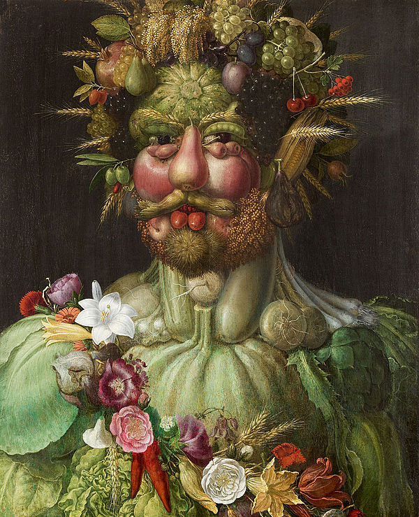 【おトク】 美術解説】ジュゼッペ・アルチンボルド「果物や花で構成された 絵画