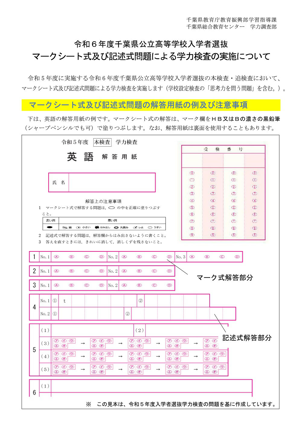 口コミ サイト 商品 学力検査 解答用紙（マークシート・記述式） 千葉県高校受験 - ビジネス+経済