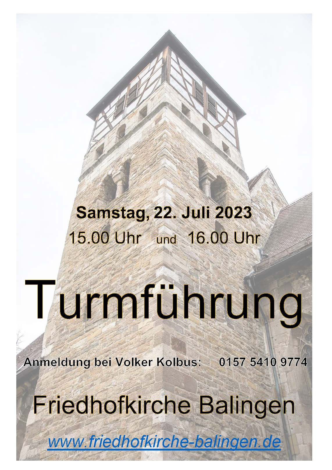 Neue Termine Turmführungen Förderverein Friedhofkirche Balingen e.V.